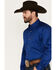 Image #2 - Ariat Men's Blue Solid Twill Oxford Long Sleeve Western Shirt - Big & Tall, Blue, hi-res