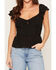 Image #3 - Ash & Violet Women's Flutter Sleeve Corset Top, Black, hi-res