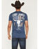 Image #1 - Cody James Men's American Steerhead Short Sleeve Graphic T-Shirt, Blue, hi-res