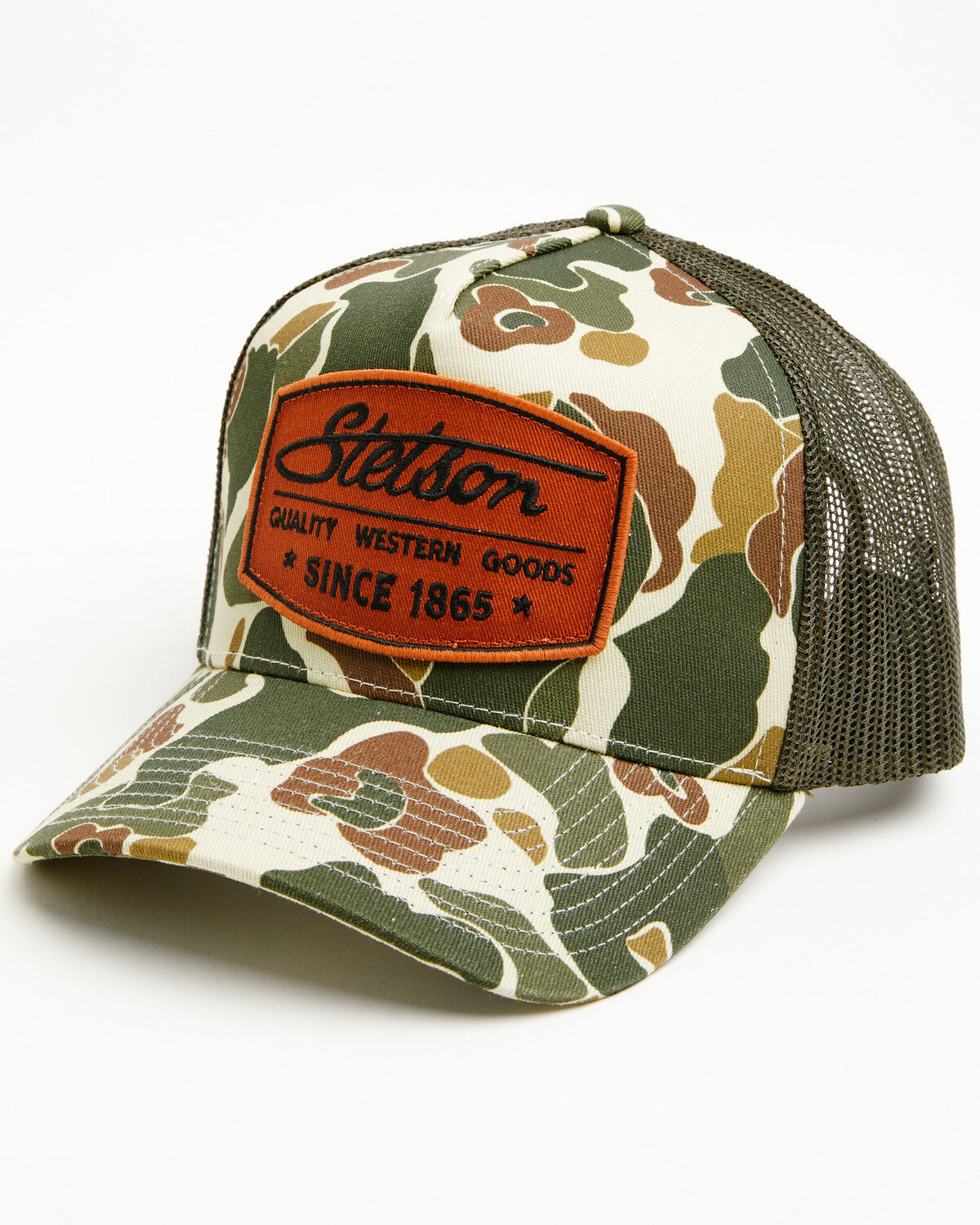 Image #1 - Stetson Men's Camo Logo Patch Ball Cap, Camouflage, hi-res