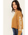 Image #2 - Cleo + Wolf Women's Wildflower Washed Cropped Sweatshirt , Bronze, hi-res