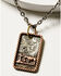 Image #2 - M & F Western Men's Silver Praying Cowboy Dog Tag Necklace, Silver, hi-res