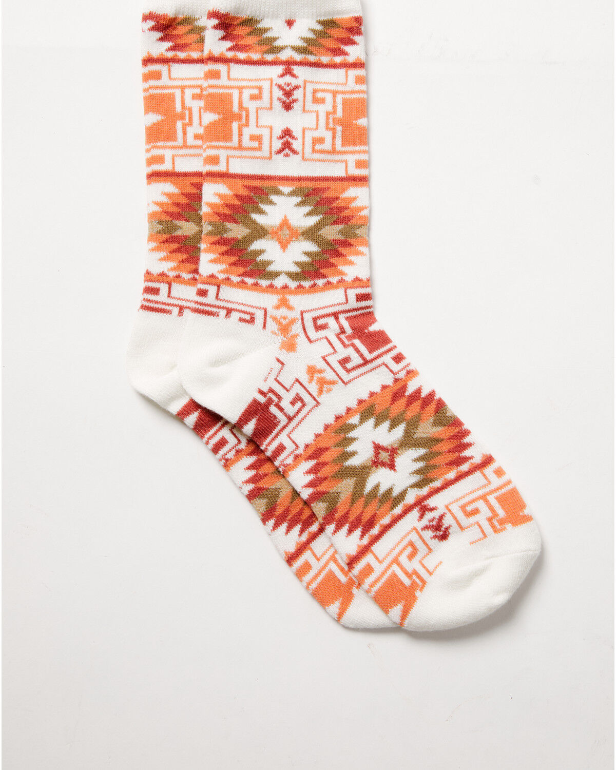Boot Barn Women's Summer Western Print Crew Socks, Coral, hi-res