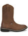 Image #2 - Justin Boys' Roper Western Boots - Round Toe, Brown, hi-res