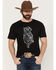 Image #1 - RANK 45&reg; Men's Southwest Bull Short Sleeve Graphic T-Shirt, Black, hi-res