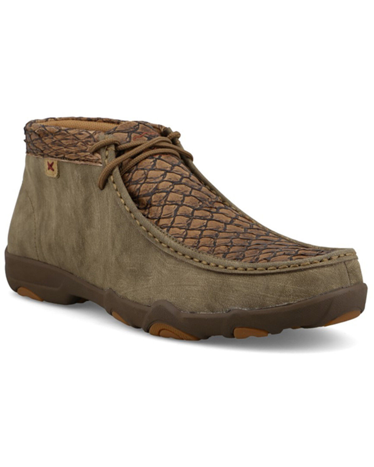 Twisted X Men's Exotic Seabass Chukka UltraLite X&trade; Driving Shoes - Moc Toe, Tan, hi-res