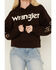 Image #3 - Wrangler Retro Women's Southwestern Sleeve Logo Hoodie , Brown, hi-res