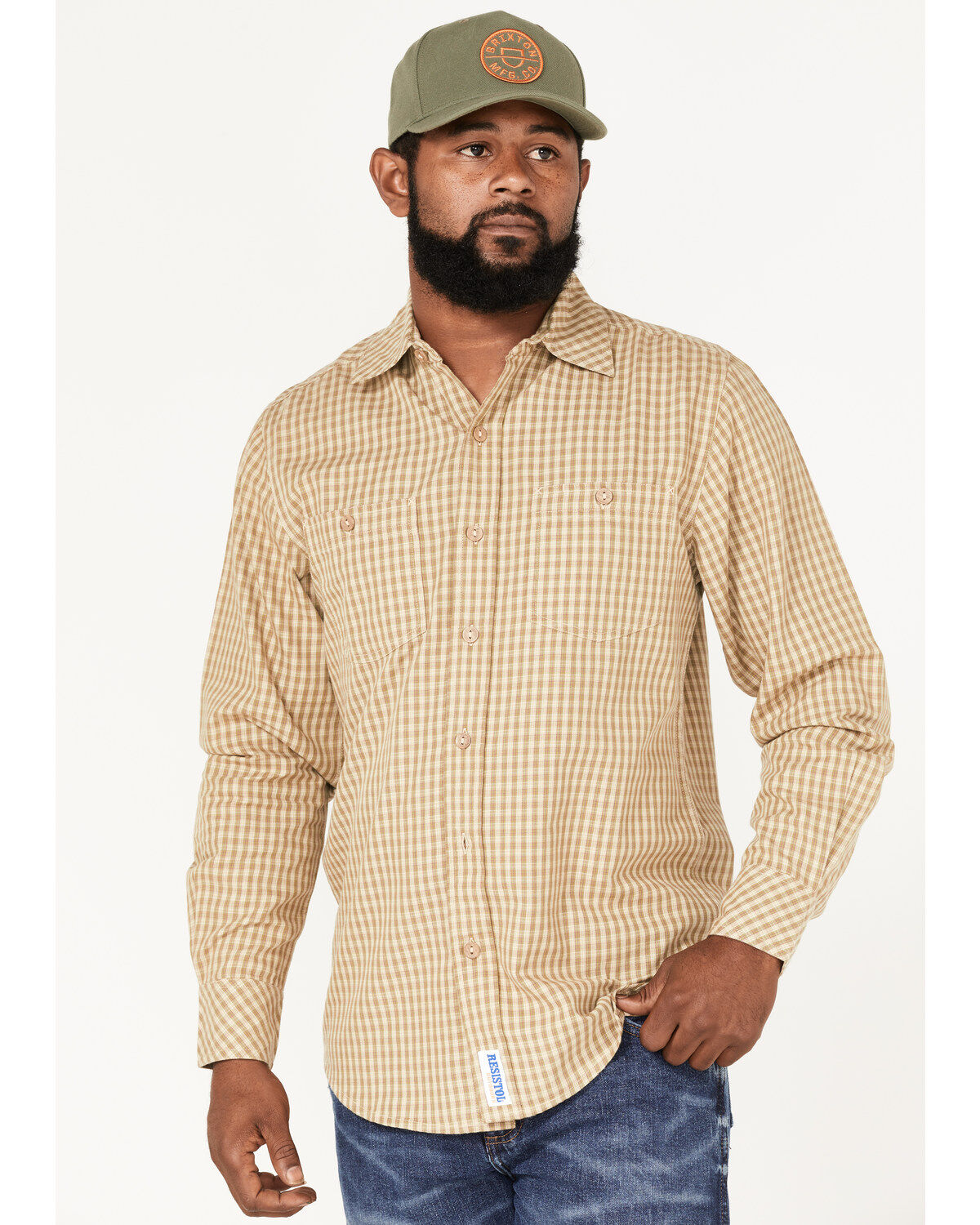 Resistol Men's Wheat Ridge Check Button Down Western Shirt, Sage, hi-res