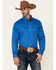 Image #1 - Roper Men's Solid Amarillo Collection Long Sleeve Button-Down Western Shirt, Royal, hi-res