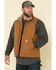 Image #1 - Carhartt Men's Brown Washed Duck Sherpa Lined Mock Neck Work Vest , Brown, hi-res