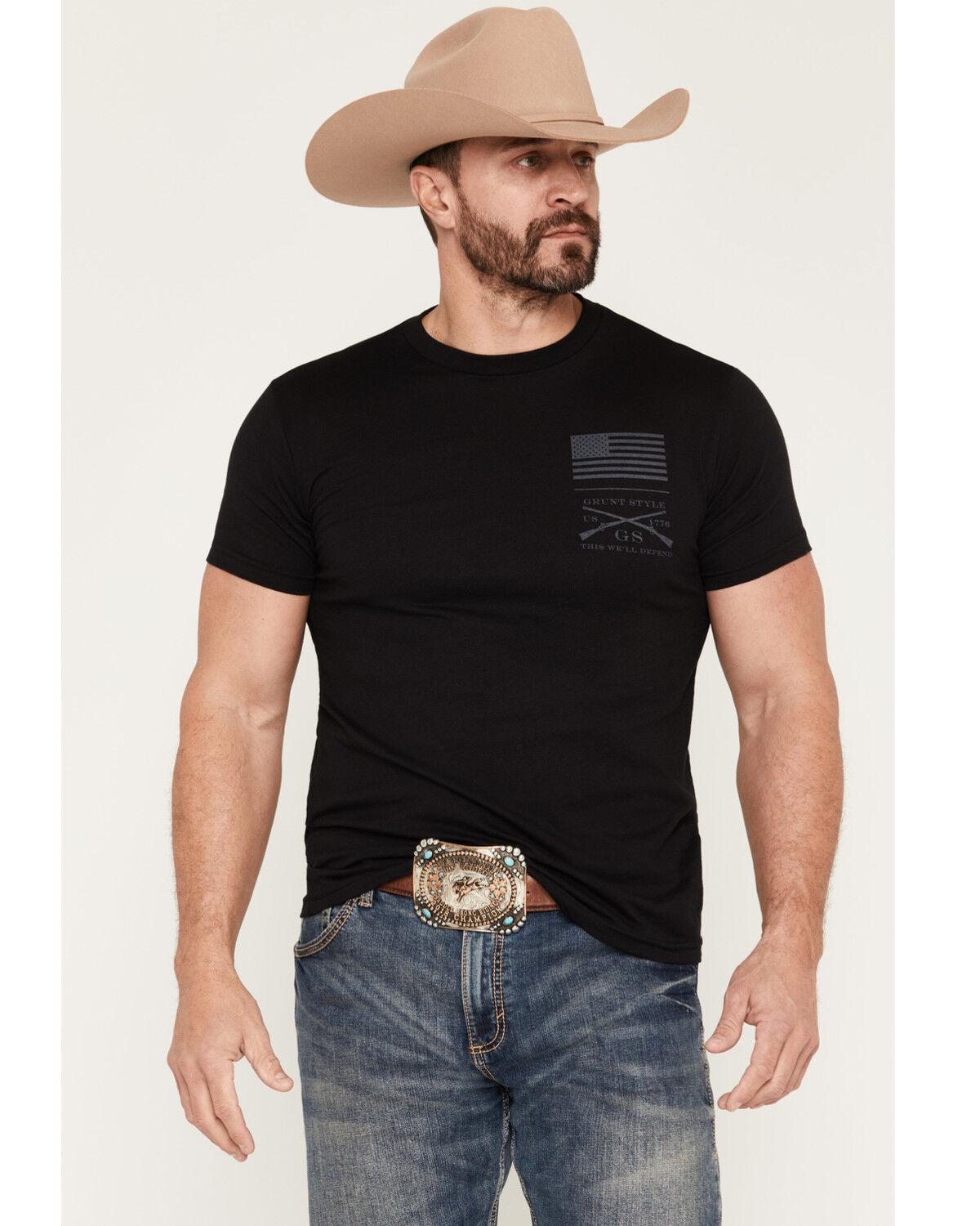 Image #2 - Grunt Style Men's Strength Through Suffering Short Sleeve Graphic T-Shirt - Big, Black, hi-res