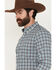 Image #2 - Cody James Men's Bob Plaid Print Long Sleeve Button-Down Western Shirt, Blue, hi-res