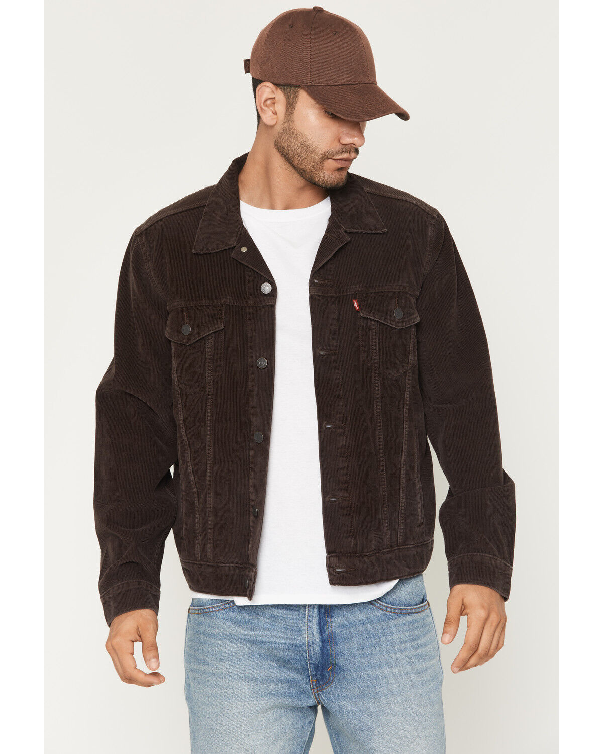 Levi's Men's Corduroy Button-Down Trucker Jacket, Brown, hi-res
