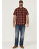 Image #2 - Brothers and Sons Men's Large Plaid Short Sleeve Button-Down Western Performance Shirt, Red, hi-res
