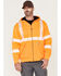 Image #1 - Carhartt Men's Hi-Vis Brite Orange Loose Fit Thermal Full-Zip Hooded Work Sweatshirt , Bright Orange, hi-res