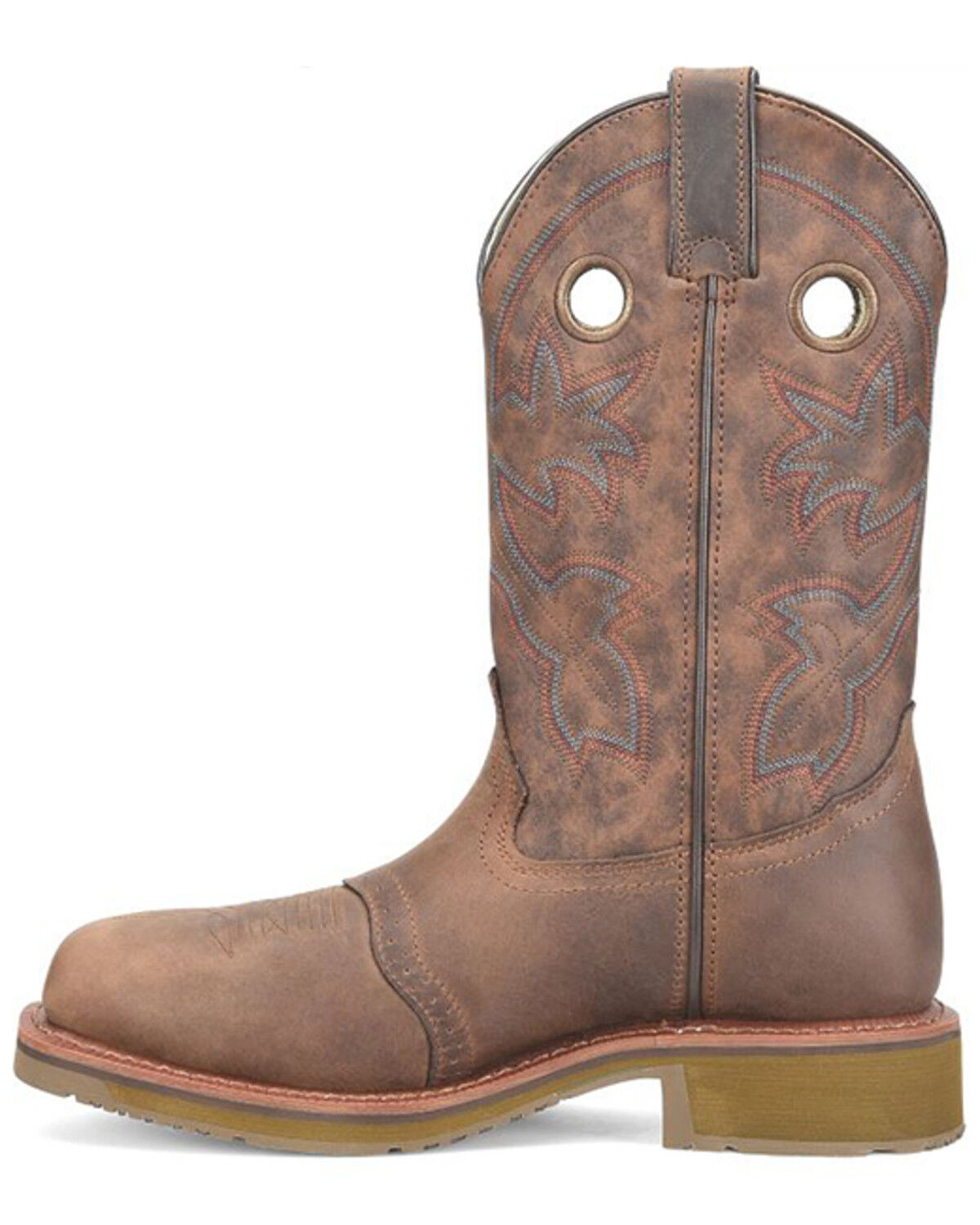 Image #3 - Double H Men's 11" Wide Square Composite Western Work Boots, Brown, hi-res