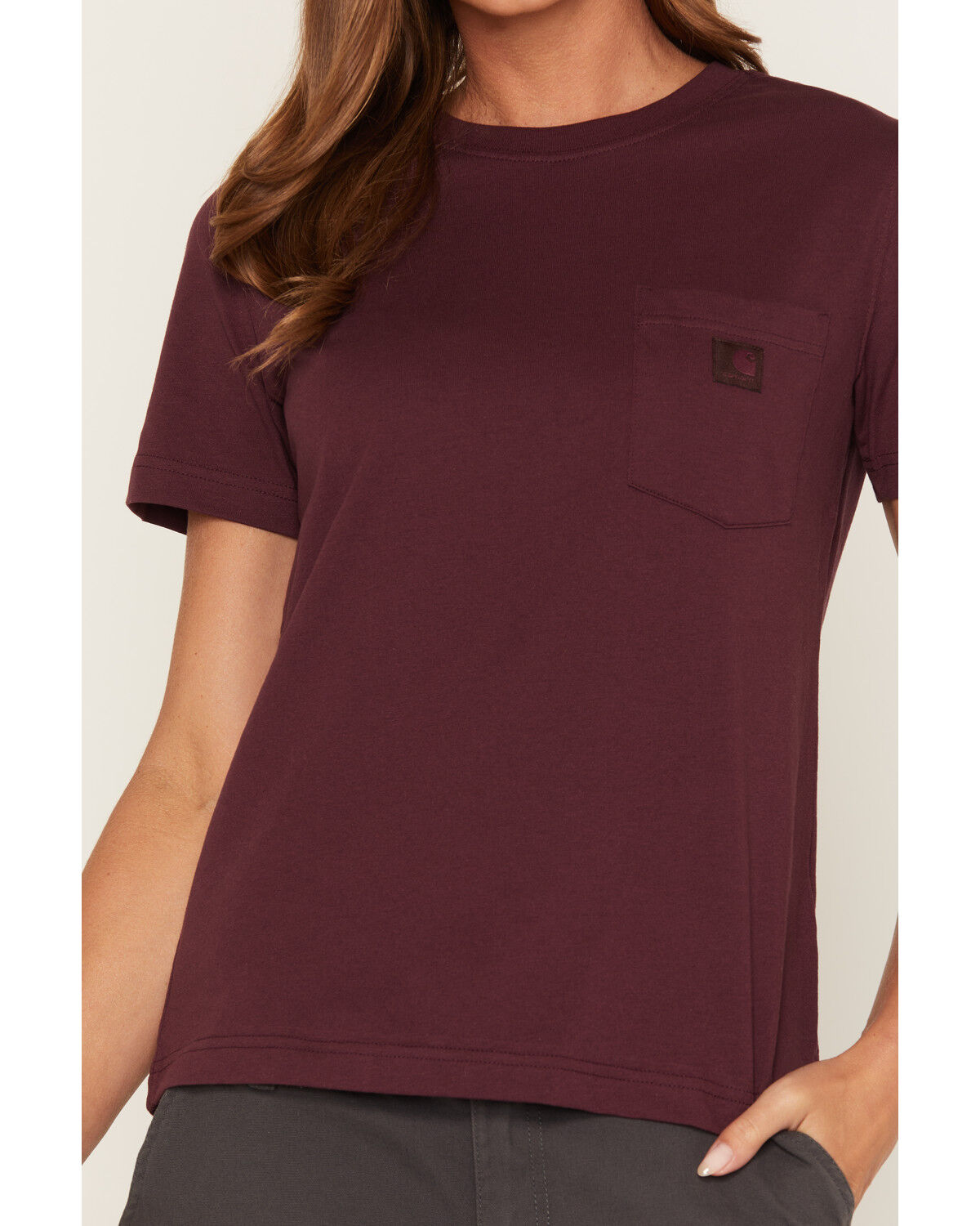Image #3 - Carhartt Women's Durham Short Sleeve Work Overshirt, Burgundy, hi-res