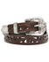 Image #1 - Shyanne Women's Skinny Silver Underlay Belt, Brown, hi-res