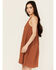 Image #2 - Shyanne Women's Crochet Yoke Crinkle Mini Dress, Caramel, hi-res