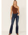 Image #2 - Stetson Women's High Rise Flare Jeans, Blue, hi-res