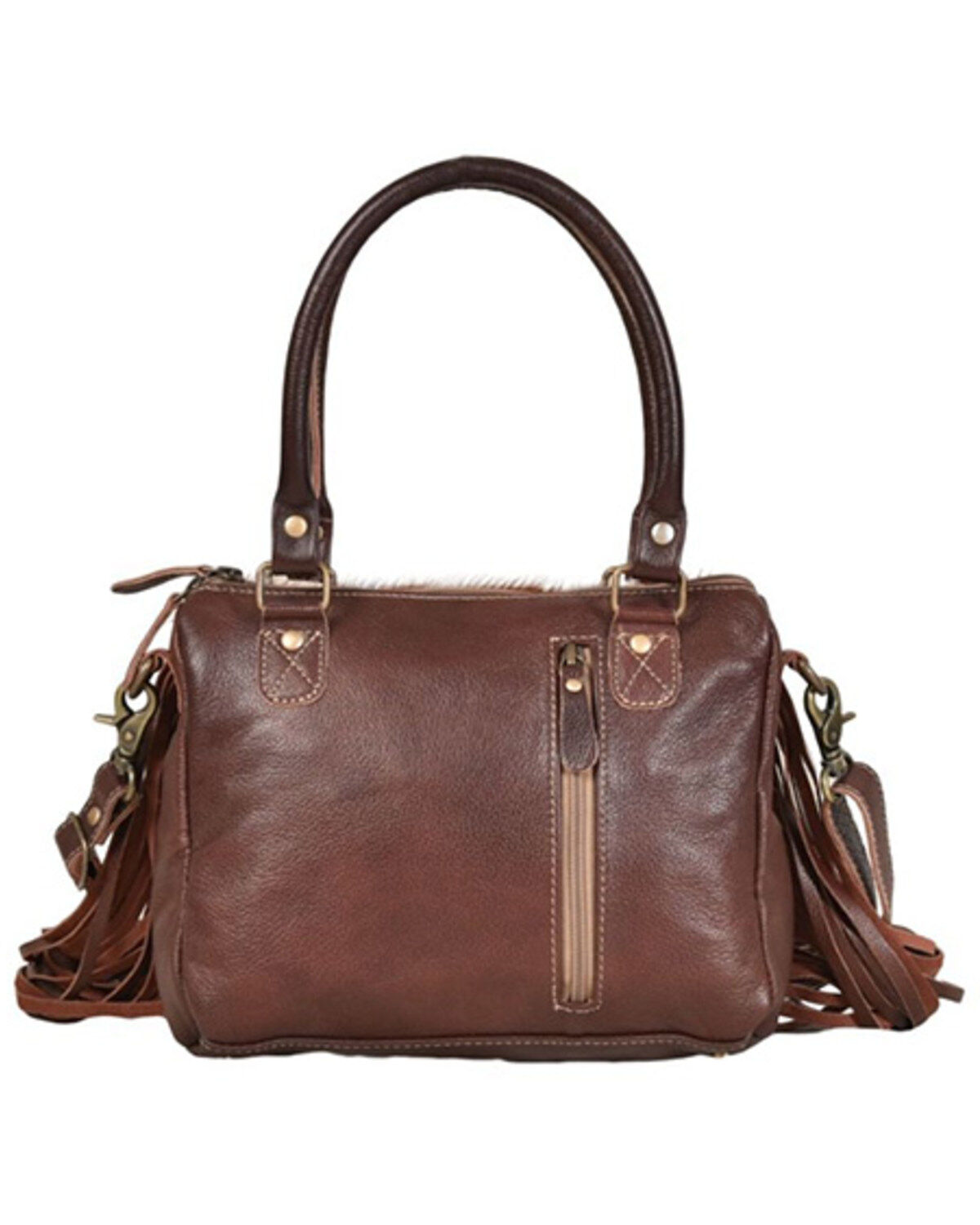 Image #3 - Myra Bag Women's Cowhide Satchel, Brown, hi-res
