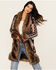 Image #1 - Shyanne Women's Southwestern Print Faux Fur Cardigan, Chocolate, hi-res