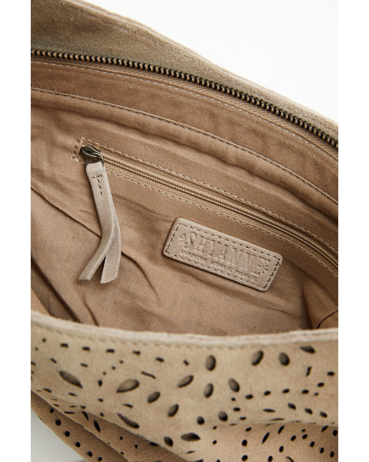 Image #4 - Shyanne Women's Avenly Floral Perforated Suede Hobo Bag, Tan, hi-res
