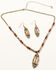 Image #1 - Shyanne Women's Desert Rose Antique Southwest Necklace And Earrings Set - 2 Piece , Gold, hi-res