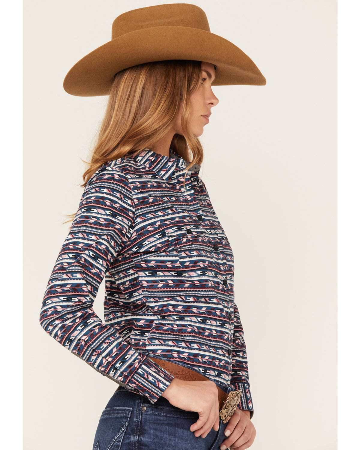 Image #2 - RANK 45&reg; Women's Heritage Riding Shirt, Teal, hi-res