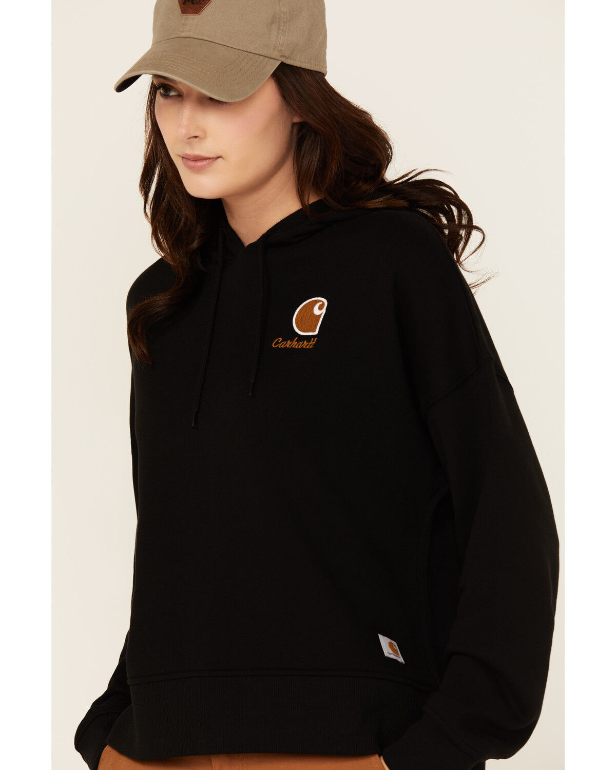Image #2 - Carhartt Women's Tencel&trade; Fiber Series Loose Fit Graphic Hoodie, Black, hi-res