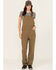 Image #1 - Lucky Brand Workwear Women's Broken Canvas Work Overalls, Olive, hi-res