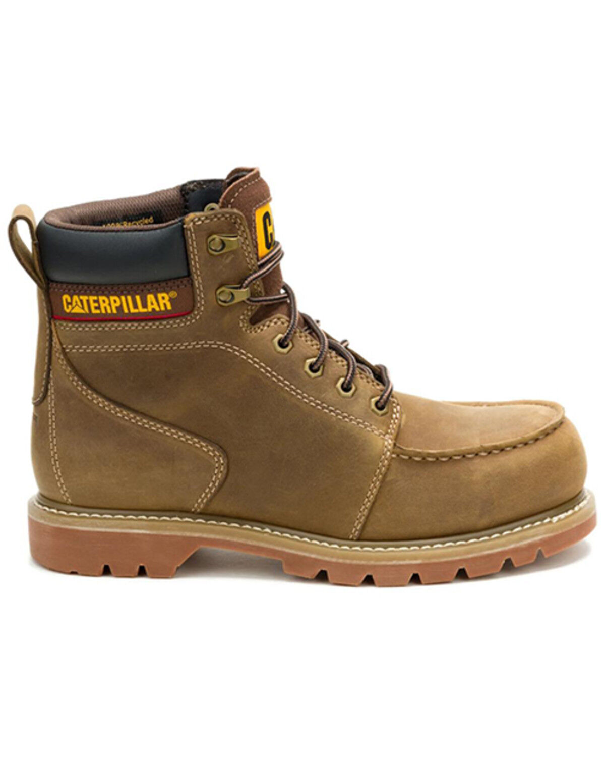 Image #2 - Caterpillar Men's Second Shift Grader Moc Work Boots - Steel Toe, Wheat, hi-res