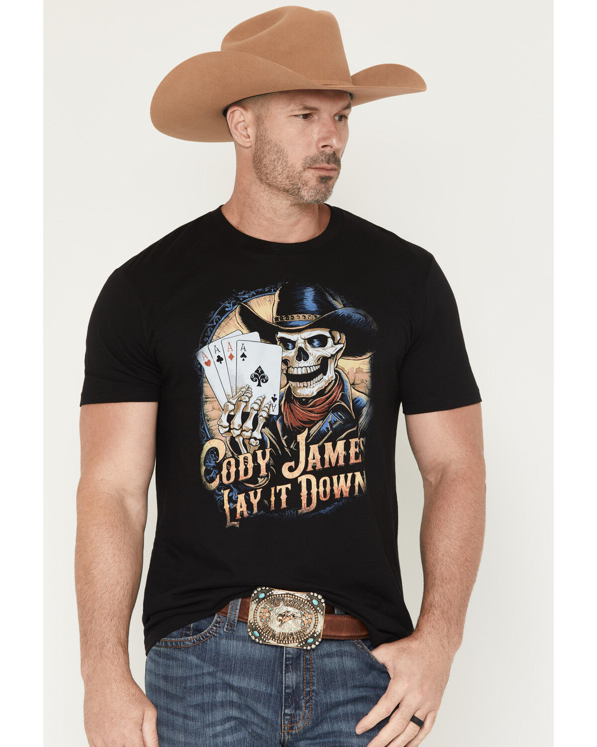 Cody James Men's Lay It Down Short Sleeve Graphic T-Shirt, Black, hi-res