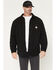 Image #1 - Carhartt Men's Rain Defender&reg; Loose Fit Heavyweight Quilted Snap Front Shirt Jacket, Black, hi-res