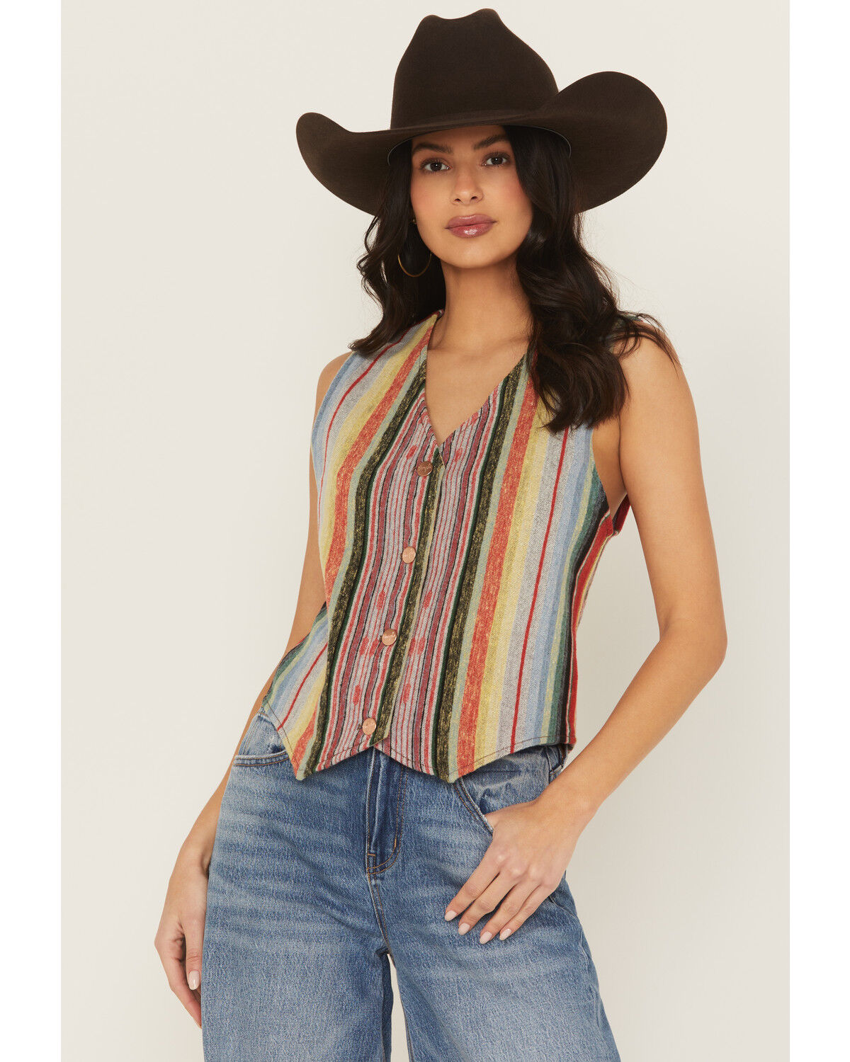 Image #1 - Wrangler X Lainey Wilson Women's Southwestern Vest, Multi, hi-res