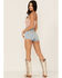 Image #3 - Lee Women's Vintage Modern High Rise Laundered Light Shorts, Light Blue, hi-res