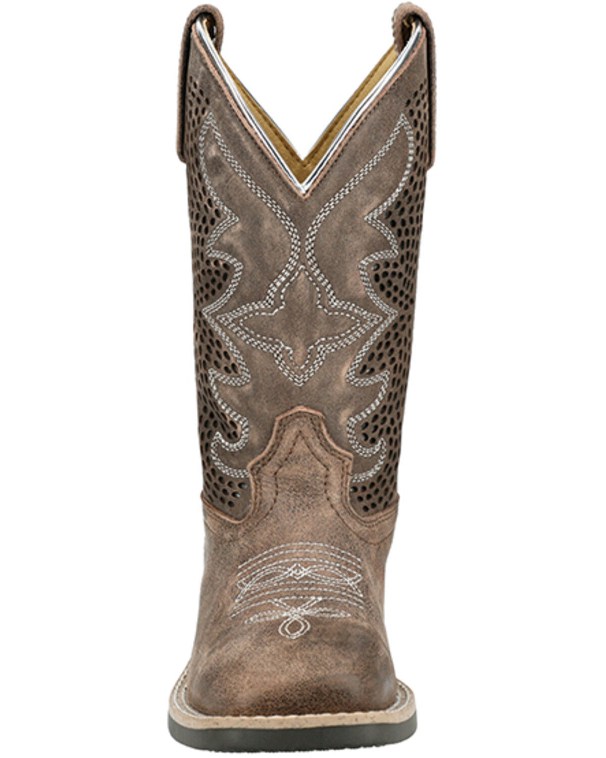 Image #4 - Smoky Mountain Girls' Willow Western Boots - Broad Square Toe, Brown, hi-res