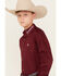 Image #2 - Ariat Boys' Solid Logo Team Long Sleeve Button-Down Western Shirt, Burgundy, hi-res