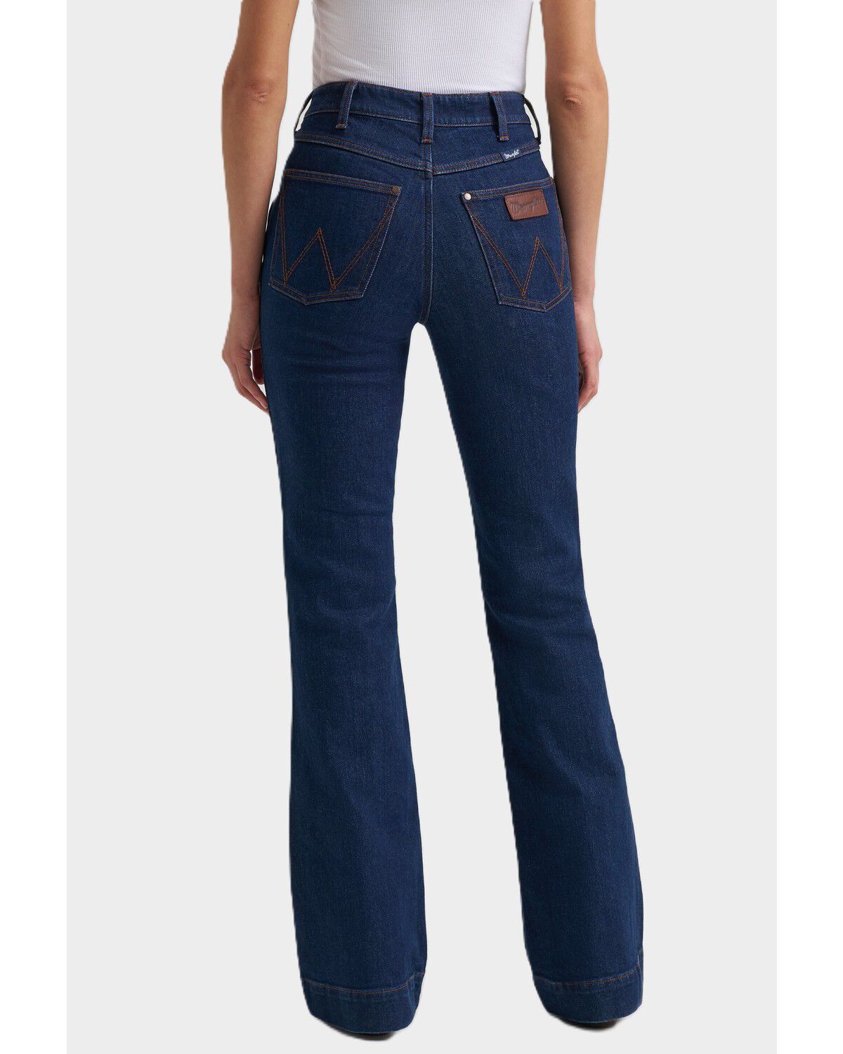 Image #2 - Wrangler Retro Women's Dark Wash Bailey High Rise Pintuck Trouser Stretch Denim Jeans, Dark Wash, hi-res