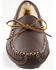 Image #3 - Minnetonka Men's Sheepskin Moose Slippers, Chocolate, hi-res