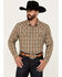 Image #1 - Moonshine Spirit&reg; Men's Hickory Plaid Print Long Sleeve Snap Flannel Shirt, Grey, hi-res