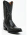 Image #1 - Dan Post Men's 12" Exotic Ostrich Leg Western Boots - Square Toe , Black, hi-res