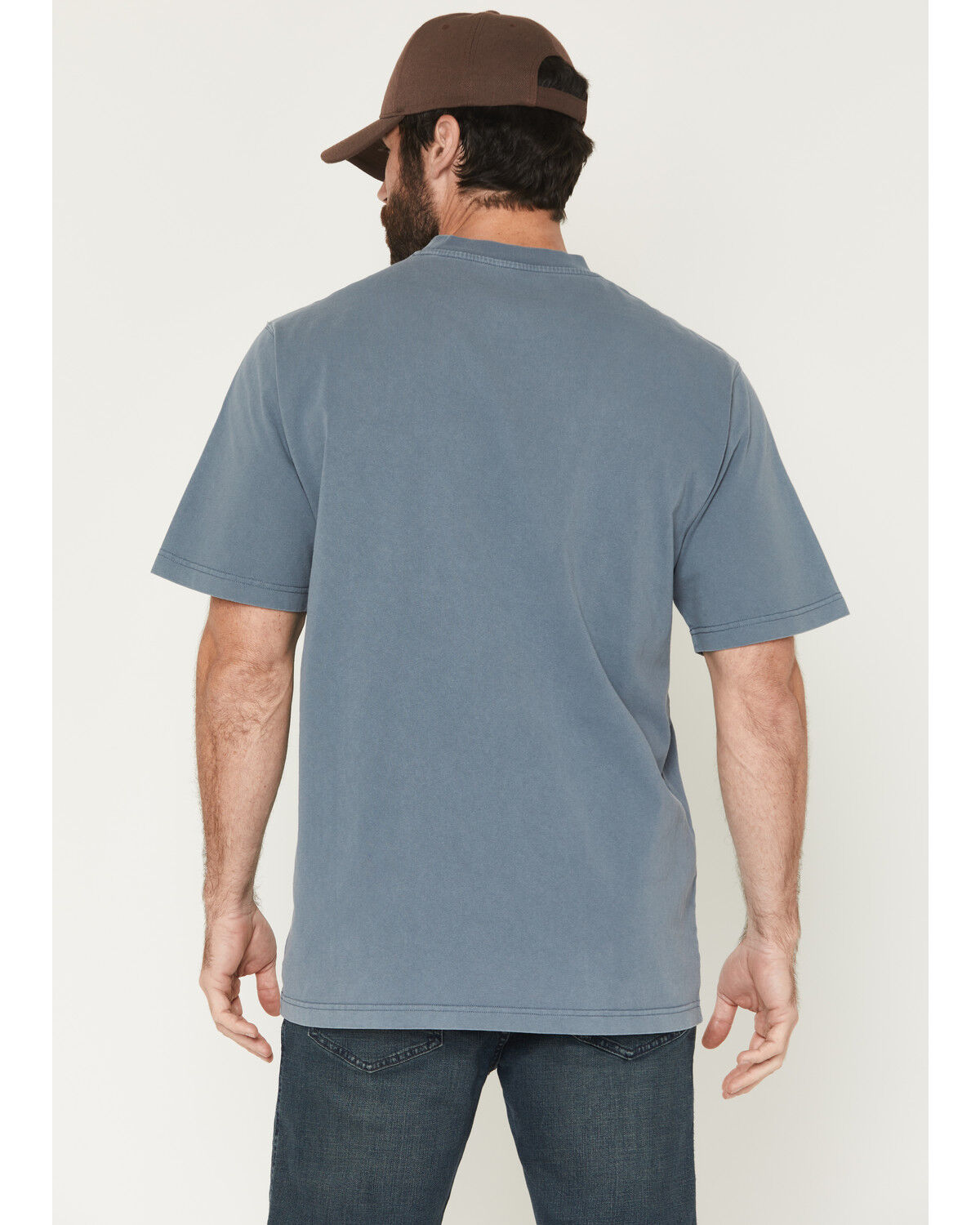 Image #4 - Hawx Men's Forge Solid Short Sleeve Pocket Work Shirt, Indigo, hi-res