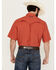 Image #4 - Wrangler Men's Solid Short Sleeve Snap performance Western Shirt , Red, hi-res