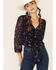 Image #1 - Sadie & Sage Women's Navy Floral Print Blouse, Navy, hi-res