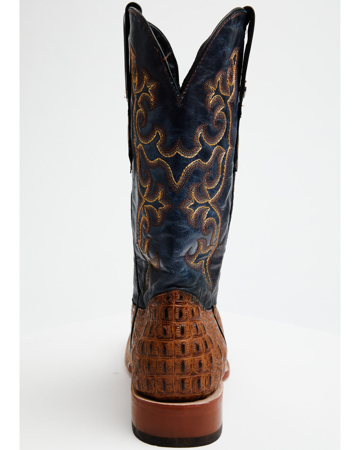 Image #5 - Tanner Mark Men's Ridgeback Caiman Print Western Boots - Broad Square Toe, Cognac, hi-res