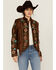 Image #1 - Scully Women's Floral Beaded Leather Jacket, Brown, hi-res