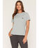 Image #1 - Carhartt Women's Irvine Relaxed Short Sleeve Work Shirt, Blue, hi-res