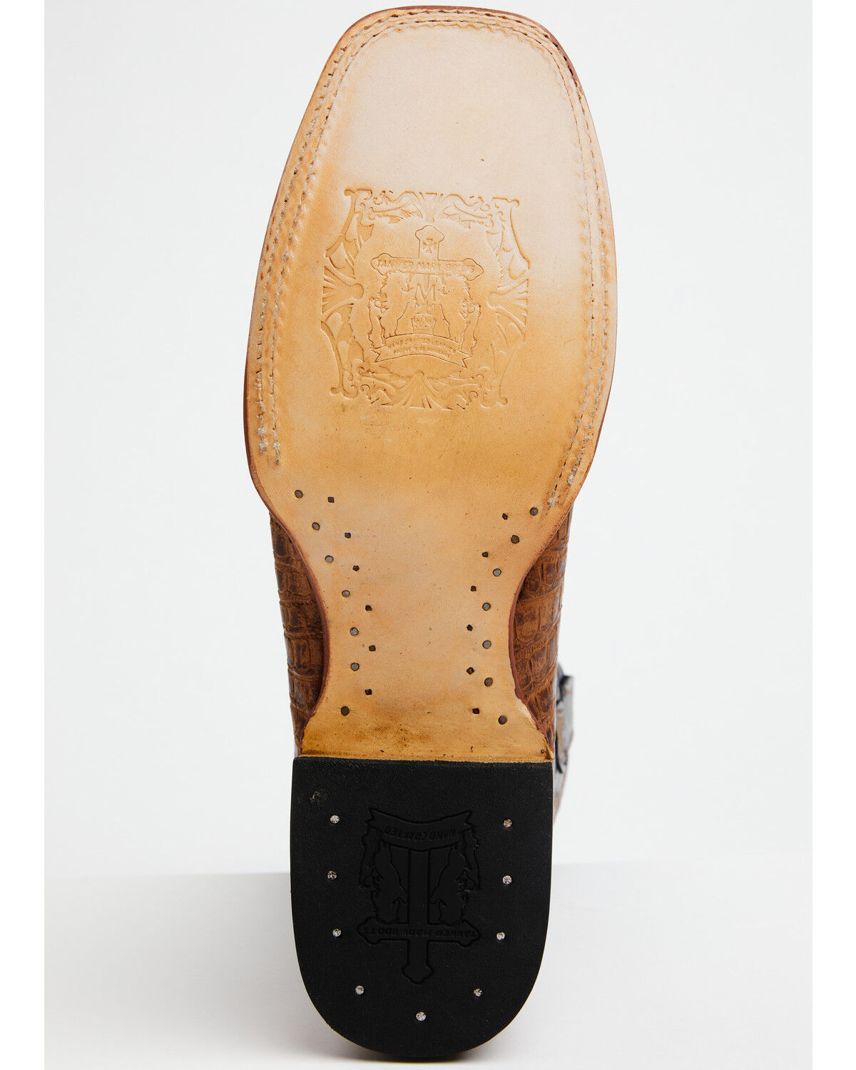 Image #7 - Tanner Mark Men's Ridgeback Caiman Print Western Boots - Broad Square Toe, Cognac, hi-res