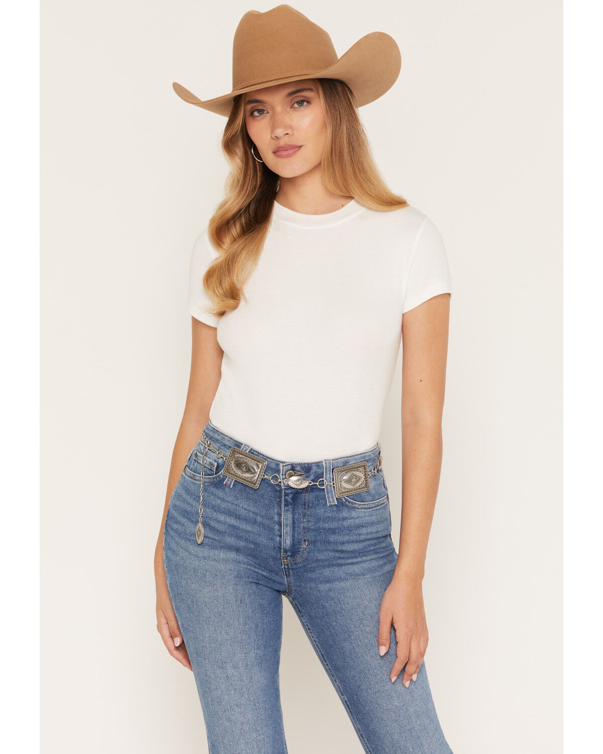 Image #1 - Idyllwind Women's Regatta Southwestern Chain Concho Belt, Silver, hi-res